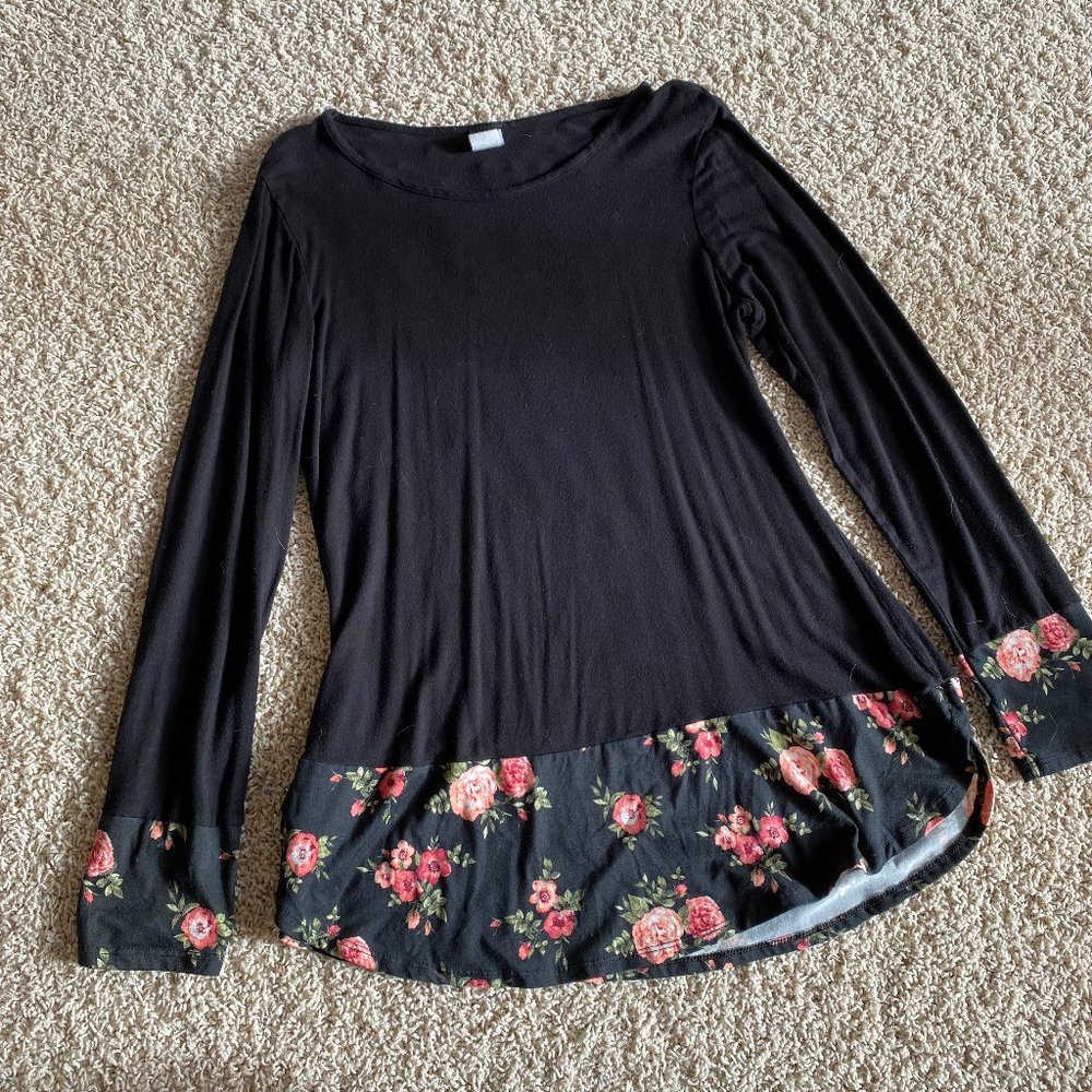 Black and Floral Tunic